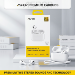 Aspor A650 Pro 3 TWS Earbuds Bluetooth 6.0 with Lanyard