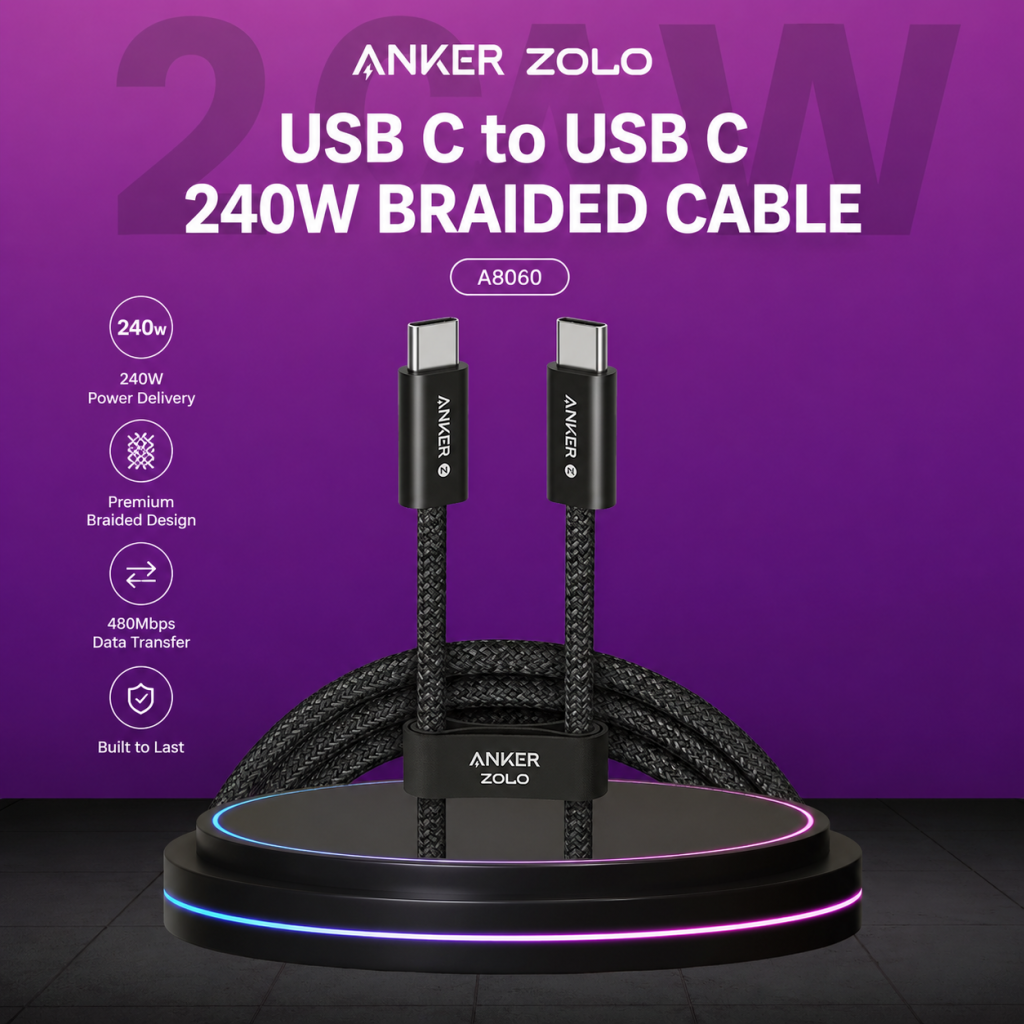 1786382317_1930558308_Anker_Zolo_USB_C_to_.png Anker Zolo A8060 USB C to USB C 240W Braided Fast Charging Cable - Image 1